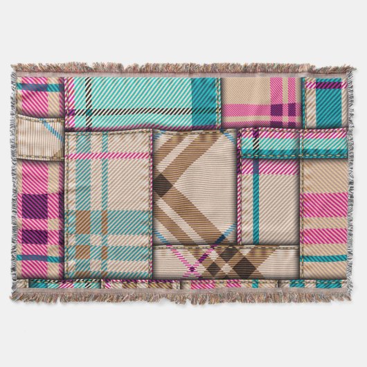 Patchwork-Kariert, nahtloser Hintergrund im Vintag Decke (Vorderseite)
