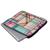 Patchwork-Karomuster, nahtloser Hintergrund im Vin Laptopschutzhülle (Vorne Knopf)