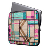 Patchwork-Karomuster, nahtloser Hintergrund im Vin Laptopschutzhülle (Vorderseite Links)
