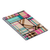 Patchwork-Karomuster, nahtloser Hintergrund im Vin Notizblock (Rechte Seite)