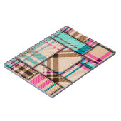 Patchwork-Karomuster, nahtloser Hintergrund im Vin Notizblock (Linke Seite)