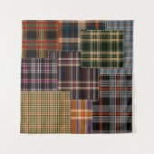 Patchwork-Karos, Tartan-Oberflächendesign. Wandteppich (Vorderseite (Horizontal))