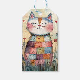 Patchwork Katze Valentine Geschenkanhänger