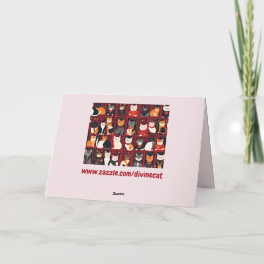 Patchwork Katzen AI Art Grußkarte Karte (Rückseite)