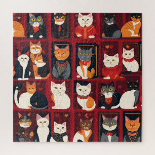 Patchwork Katzen AI Art Puzzle