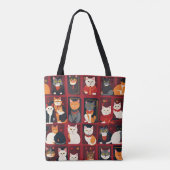 Patchwork-Katzen Ai-Kunst-Tragetasche Tasche (Rückseite)