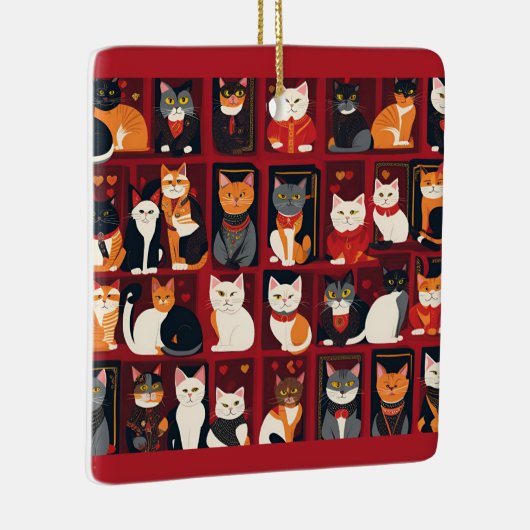 Patchwork Katzen Keramik KI Kunstschmuck Keramikornament (Rechts)