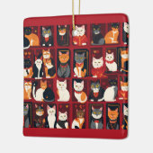 Patchwork Katzen Keramik KI Kunstschmuck Keramikornament (Links)