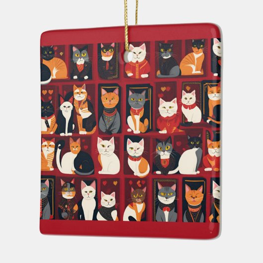 Patchwork Katzen Keramik KI Kunstschmuck Keramikornament (Links)