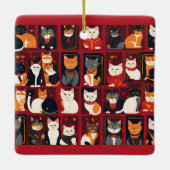 Patchwork Katzen Keramik KI Kunstschmuck Keramikornament (Rückseite)