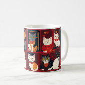 Patchwork Katzen KI Kunst Tasse Kaffee (VorderseiteRechts)