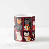 Patchwork Katzen KI Kunst Tasse Kaffee (Mittel)