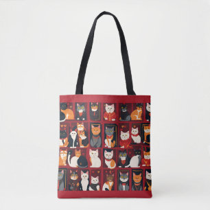Patchwork-Katzen KI-Kunst-Tragetasche Tasche