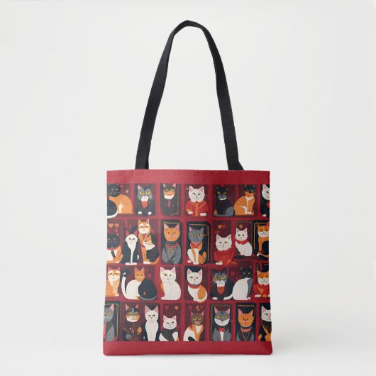 Patchwork-Katzen KI-Kunst-Tragetasche Tasche (Vorderseite)