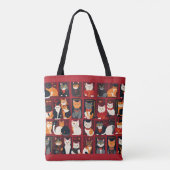Patchwork-Katzen KI-Kunst-Tragetasche Tasche (Rückseite)