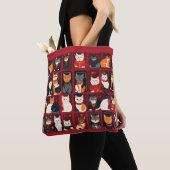 Patchwork-Katzen KI-Kunst-Tragetasche Tasche (Von Nahem)