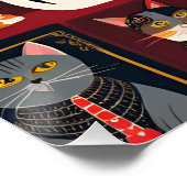 Patchwork-Katzen KI-Kunstposter Poster (Ecke)