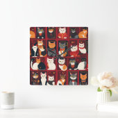 Patchwork-Katzen künstlerische Uhr (Zuhause)
