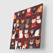 Patchwork-Katzen künstlerische Uhr (Winkel)
