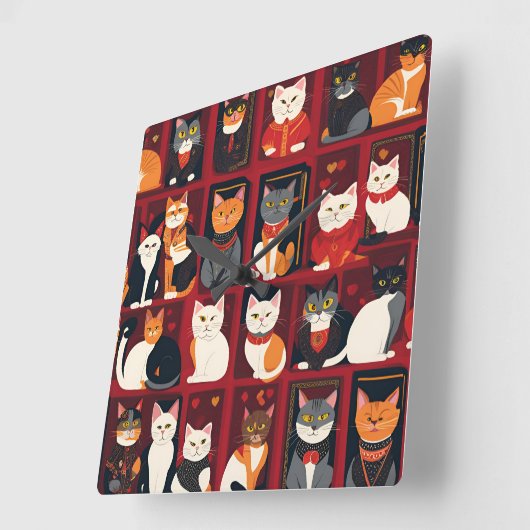 Patchwork-Katzen künstlerische Uhr (Winkel)