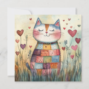 Patchwork-Katzen-Valentinstag Feiertagskarte