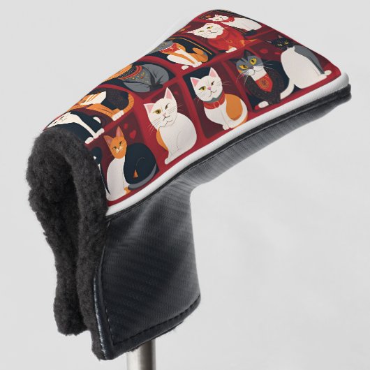 Patchwork-Katzendecke Golf Headcover (3/4 Vorderseite)