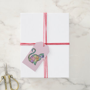 Patchwork-Katzengeschenkanhänger Geschenkanhänger