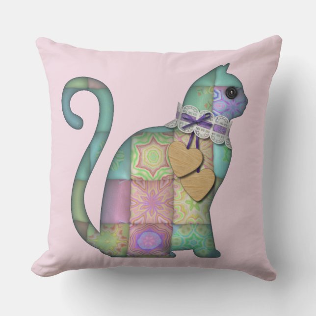 Patchwork Katzenkissen Kissen (Vorderseite)