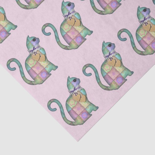 Patchwork-Katzenpapier Seidenpapier (Ausschnitt)