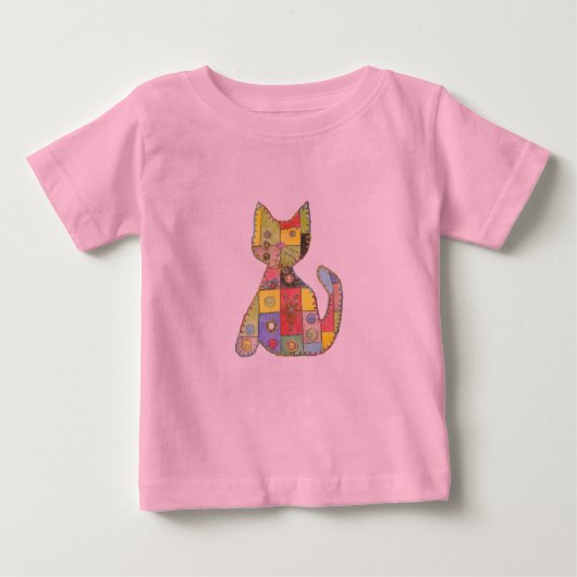 Patchwork Katzenrosa T - Shirt (Vorderseite)