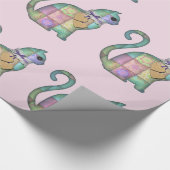 Patchwork-Katzenverpackungspapier Geschenkpapier (Ecke)