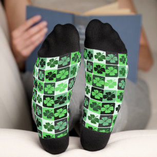 Patchwork-Kleeblätter Socken