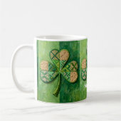 Patchwork-Kleeblätter St. Patrick's Day Kaffeetasse (Links)