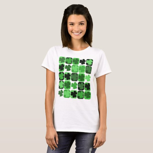 Patchwork-Kleeblätter T-Shirt (Vorne ganz)