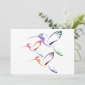 Patchwork-Kolibri-Trio Einladung (Stehend Vorderseite)