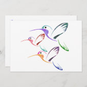 Patchwork-Kolibri-Trio Einladung (Vorne/Hinten)