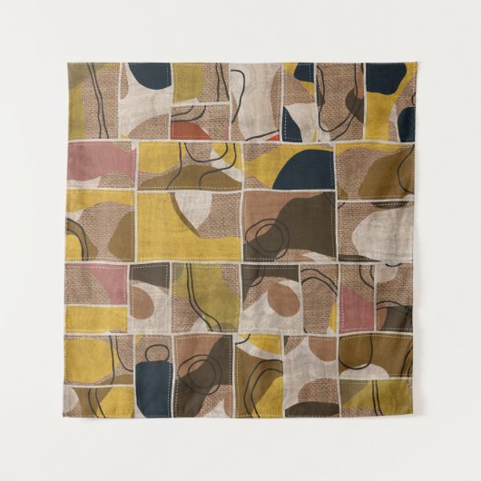 Patchwork-Kollage-Quilt: gemischter Druck. Wandteppich (Vorderseite)