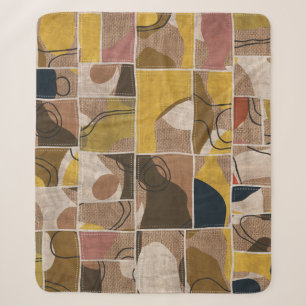 Patchwork-Kollage-Quilt: gemusterter Druck. Sherpadecke