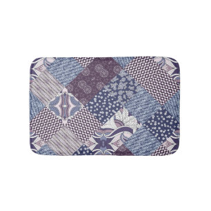 Patchwork-Kritzelei: Nahtloses Vintage-Boho-Muster Badematte