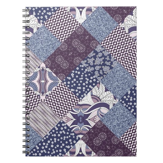 Patchwork-Kritzelei: Nahtloses Vintage-Boho-Muster Notizblock (Vorderseite)