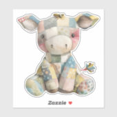 Patchwork-Kuh-Aufkleber Aufkleber (Blatt)