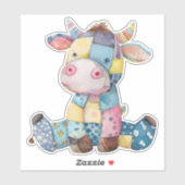 Patchwork-Kuh-Aufkleber Aufkleber (Blatt)