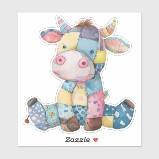 Patchwork-Kuh-Aufkleber Aufkleber (Blatt)