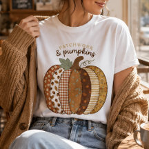 Patchwork-Kürbis-Herbst-Grafik Cozy Autumn Harvest