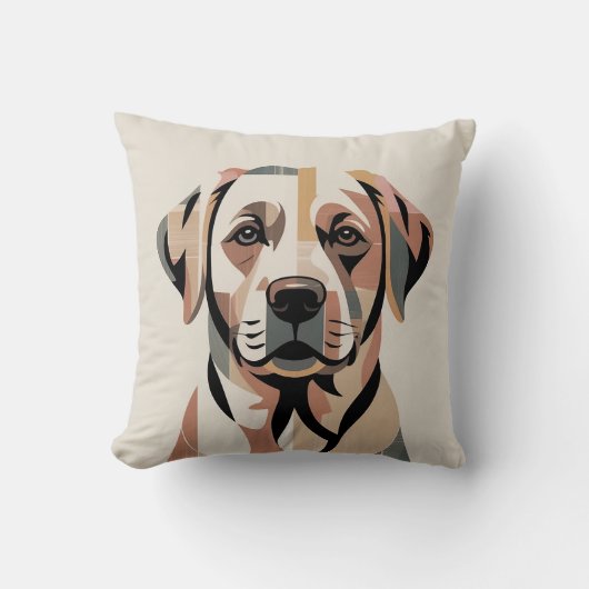 Patchwork Labrador Kuschelndes Neutral Kissen (Vorderseite)