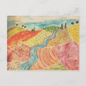 Patchwork Landscape Postcard Postkarte (Vorderseite)