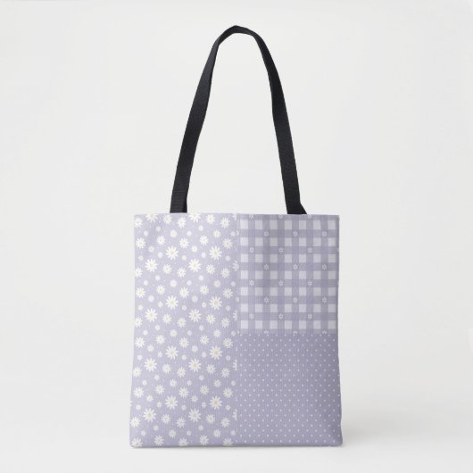 Patchwork Lavender Spring Pastell Muster Tote Bag Tasche (Vorderseite)