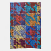 Patchwork-Leinwand: imitiertes Vintage-Muster. Geschirrtuch (Vertikal)