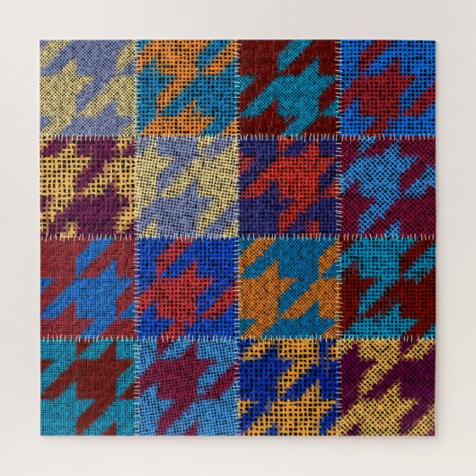 Patchwork-Leinwand: imitiertes Vintage-Muster. Puzzle (Vertikal)