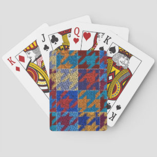 Patchwork-Leinwand: imitiertes Vintage-Muster. Spielkarten